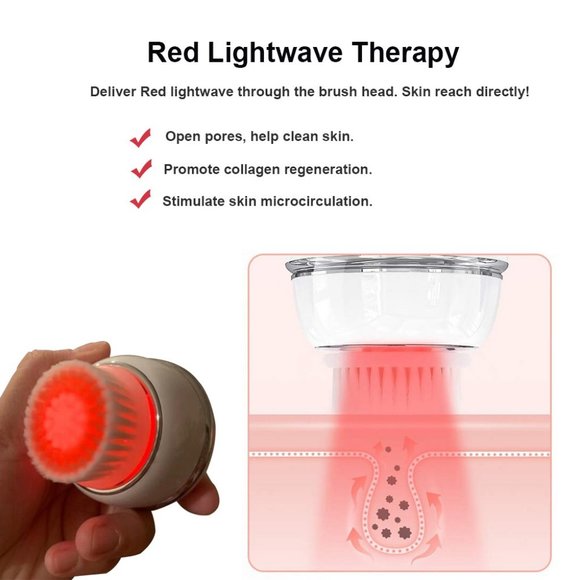 Electric Rechargeable Sonic Scrubber Silicone Facial Cleansing Brush For Face - Picture 12 of 14